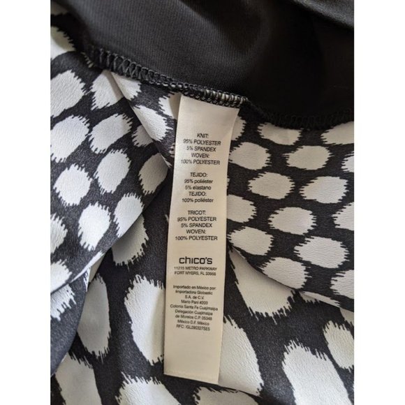 Women's Easywear By Chico's Open Front Cardigan Size 0 Black White Dots Jacket - Picture 6 of 6